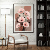 Blozende Papaver Silhouetten Foto Afdruk