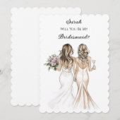 Blozende Pastel Verlovingskaart voor Bruidsmeisje Kaart (Voorkant / Achterkant)