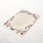 Blozende Pastel Wilde Bloem Moderne Boho Bruiloft Folie Uitnodiging (Gedraaid)