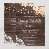 Blozende Perzik Bloem Houten Kant Lichte Verander Kaart (Voorkant / Achterkant)