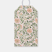 Blozende Perzik Bloemen Groene Bladeren Bruiloft Cadeaulabel (Achterkant)