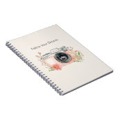 Blozende Perzik Bloemige Cameradroomen Notitieboek (Rechterzijde)