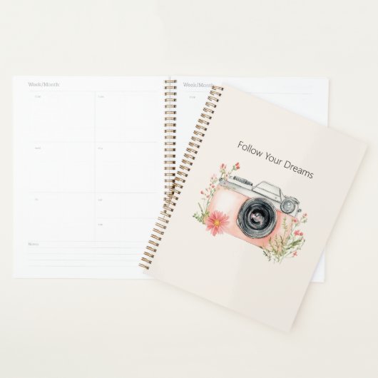 Blozende Perzik Bloemige Cameradroomen Planner (Display)