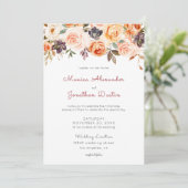 Blozende Perzik Bloemige Rustieke Trouwdag Kaart (Staand voorkant)