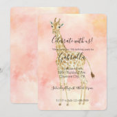 Blozende Perzik Giraffe Kaart (Voorkant / Achterkant)