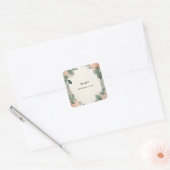 Blozende Perzik Mint Mos Salie Groene Bruidsdouche Vierkante Sticker (Envelop)