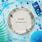 Blozende Perzik Mint Mos Salie Groene Bruiloftssal Papieren Bordje (Feest)