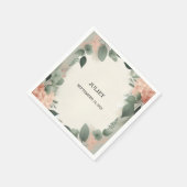 Blozende Perzik Mint Mos Salie Groene Bruiloftssal Servet (Hoek)