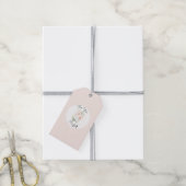 Blozende Perzik Orchidee Bloemen Bruiloft Feest Cadeaulabel (Met Touw)