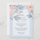 Blozende Perzik PIJLEN Blauwe Trouw Uitnodiging On (Voorkant)