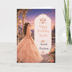 Blozende Perzik Sweet 16 Prinsessen Tuin Kaart