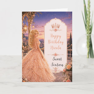 Blozende Perzik Sweet 16 Prinsessen Tuin Kaart