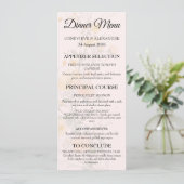 Blozende Perzik Wilde Bloemen Botanische Trouwmenu Menu (Staand voorkant)