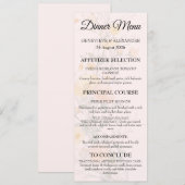 Blozende Perzik Wilde Bloemen Botanische Trouwmenu Menu (Voorkant / Achterkant)