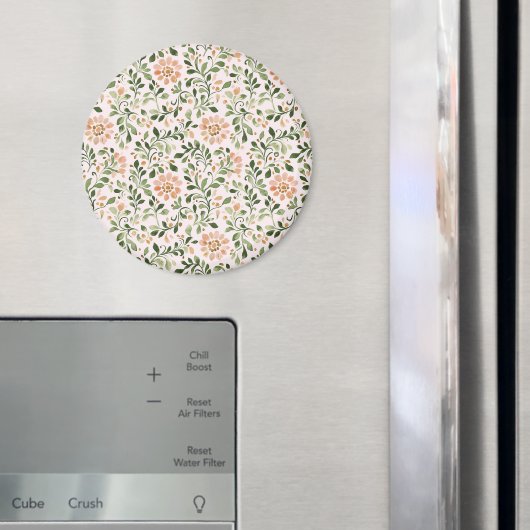 Blozende perzikbloemen groene bladeren magneet (Insitu (Koelkast))