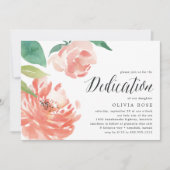 blozende pioen | Baby Dedication Invitation Kaart (Voorkant)