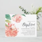 blozende pioen | uitnodiging tot doop (Staand voorkant)