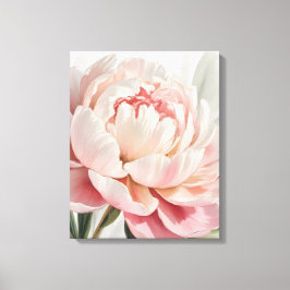 Blozende Pioen Waterverf Botanische Print** Canvas Afdruk