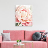 Blozende Pioen Waterverf Botanische Print** Canvas Afdruk (Insitu (Woonkamer))
