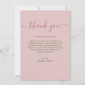 Blozende Pioenroos Bloemige Trouw Dankkaart Bedankkaart (Achterkant)