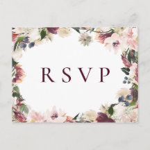 Blozende pruimen bloem bruiloft RSVP nummer verzoe