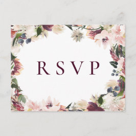 Blozende pruimen bloem bruiloft RSVP nummer verzoe Uitnodiging Briefkaart