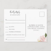 Blozende pruimen bloemige bruiloft RSVP nummer ver Uitnodiging Briefkaart (Achterkant)