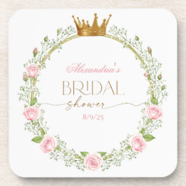 Blozende Romantiek: Roze Rozen & Baby’s Breath Bier Onderzetter