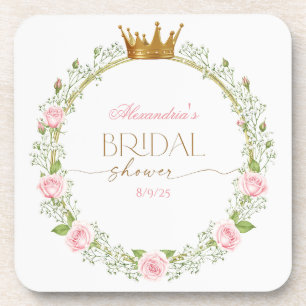 Blozende Romantiek: Roze Rozen & Baby’s Breath Bier Onderzetter