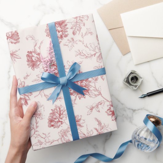 Blozende Rood Bloemig Verjaardag Cadeaupapier (Geschenken)