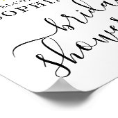 Blozende Roos Bloemige Welkom Bruidsborrel Bord Poster (Hoek)