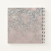 Blozende Roos en Grijs Marmer Elegantie Notitieboek (Achterkant)