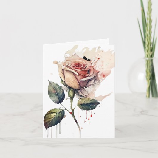 Blozende Roos Liefdeskaart Bedankkaart (Voorkant)