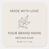 Blozende Roze Aangepaste Minimalistische Label Bot (Voorkant)
