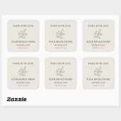 Blozende Roze Aangepaste Minimalistische Label Bot (Vel)