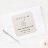 Blozende Roze Aangepaste Minimalistische Label Bot (Envelop)