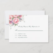 Blozende Roze Aquarel Bloem Romantisch Schrift RSV (Voorkant)