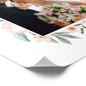 Blozende Roze Aquarel Bloem Roos & Salie Groen Poster (Hoek)