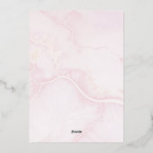 Blozende Roze Aquarel Bloemendoop Folie Uitnodiging (Achterkant)