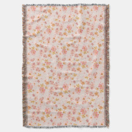 Blozende Roze Aquarel Bloemmotief Deken
