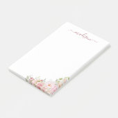 Blozende Roze Aquarel Roos Bloem Elegant Post-it® Notes (Schuin)
