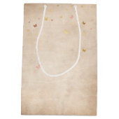 Blozende Roze Aquarel Roos Gouden Quinceanera Medium Cadeauzakje (Achterkant)