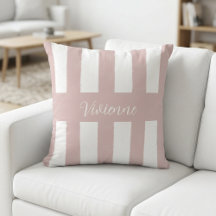 Blozende Roze Aquarel Strepen Monogramnaam