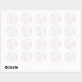 Blozende Roze Aquarel Vlek Modern Glam Bruiloft Ronde Sticker (Vel)
