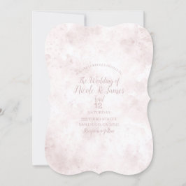 Blozende Roze Aquarel Vlek Moderne Glamour Bruilof Kaart