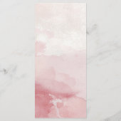 Blozende Roze Aquarel Wash Bruiloft Menu (Achterkant)