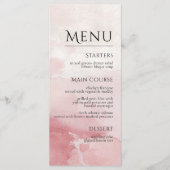 Blozende Roze Aquarel Wash Bruiloft Menu (Voorkant)
