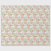 Blozende Roze Aquarelrozen Cadeaupapier (Vlak)