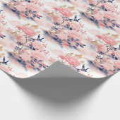 Blozende Roze Aziatische Huis Bloem Cadeaupapier (Hoek)
