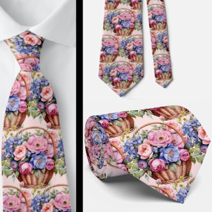 Blozende Roze Blauwe Paarse Violette Bloemen Bloem Stropdas